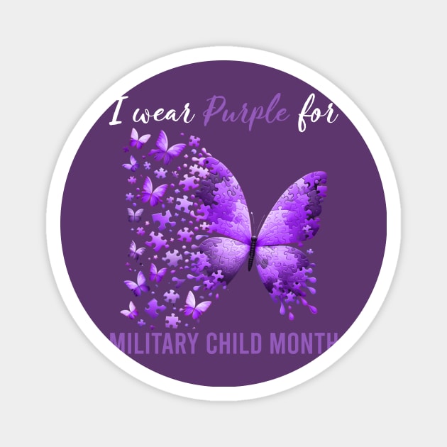 Purple Up For Military Kids Military Child Month, In April We Wear Purple Magnet by kumikoatara